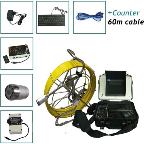 Professional Sewer Pipe Inspection camera 50mm CCD Self Leveling Camera Endoscopic Camera with 60m fibreglaass cable