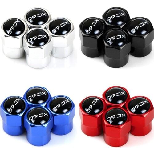 NEW Aluminum Alloy Car Wheel Tire Valve Caps Tyre Rim Stem Covers Airdust Waterproof for Volvo XC60 2009-2018