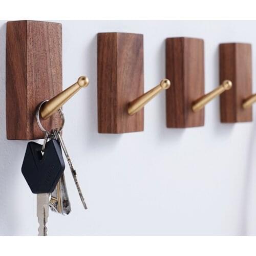 Creative Wooden Wall Hangers for Clothes Hat Keys Holder Home Living Room Door Wall Coat Hooks for Storage Decor