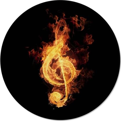Creative Rugs for Children Rooms Flame Musical Note Black Pattern Round Carpet Rug Carpets for Home Living Room Bedroom