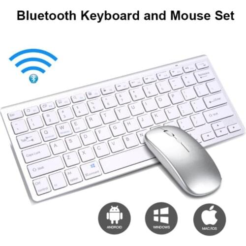 Mini Bluetooth Keyboard And Mouse Set Spainish Russian Wireless Keyboard Mouse Combo Rechargeable RGB Mouse For ipad Laptop