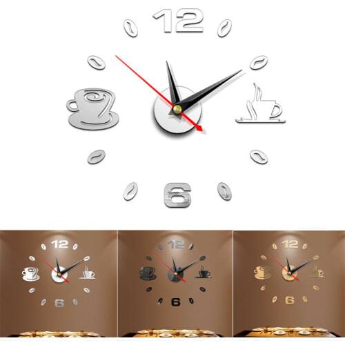Fashion Modern Large Wall Clock 3D Mirror Sticker Unique Big Number Watch DIY Living Room Decor