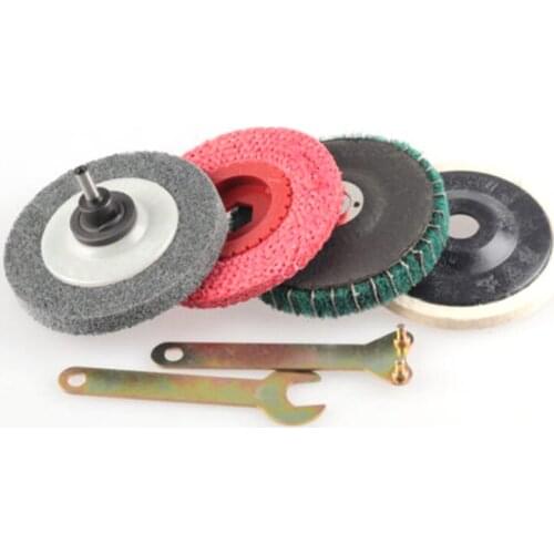 4inch Stainless Steel Grinding Buffing Polishing Wheel Mixed Set DIY Flap Discs M10 Shank For Angle Grinder