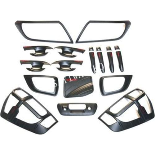 MATTE BLACK HANDLE BOWL HEADLAMP TRIMS COVERS CHROMIUM STYLING FIT FOR NISSAN NAVARA NP300 EXTERIOR LIGHTS COVER ACCESSORIES