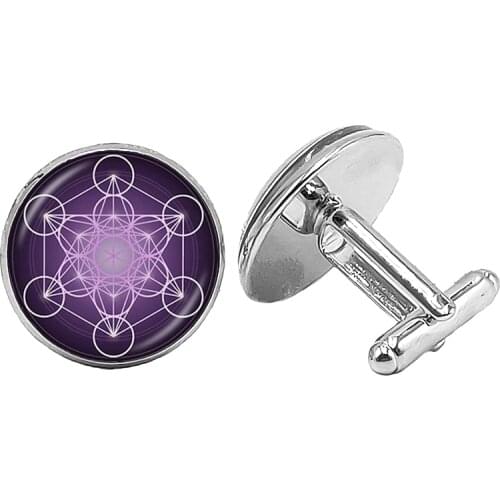 2019 New Magician Six-star Mans Faction Cufflinks Gothic Novelty Glass Convex Round Mens Cufflinks To Send Mens Gift Jewelry