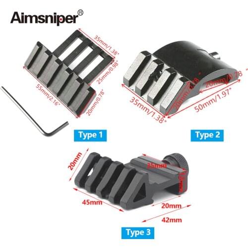 Hunting 5 Slots Scope Mount Offset Picatinny Rail Mount Base 45 Degree Weaver Adapter For AR15 Rifle RedDot Magnifier Flashlight