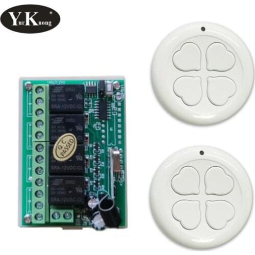 Remote Control Switch 12V DC 4CH Wireless Remote Switches Round wall sticky Remote Control Pannel Tiny Push Button RF wall TX