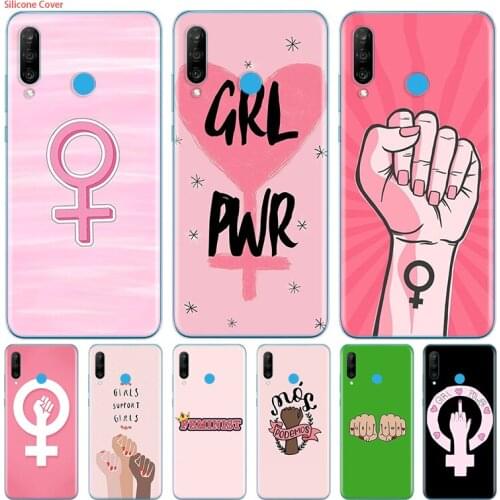 Girl Power Feminist Silicone Cover For Huawei P40 P30 P20 P10 P9 P8 Pro Plus Lite E Mini 2019 2017 Phone Case