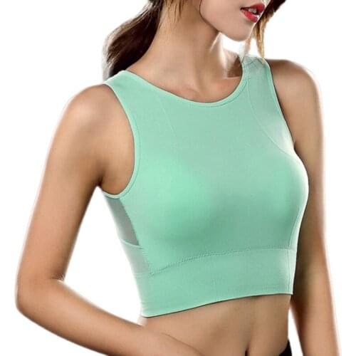 Sports Bra Women Breathable Mesh Shockproof Padded Athletic Gym Running Seamless Fitness Yoga Vest Sport Bra Tops