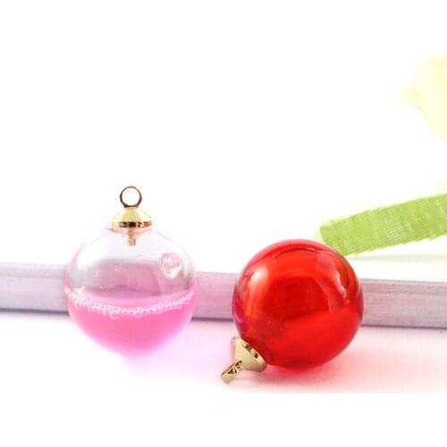 1PC Murano Glass Essential Oil Ball with Metal Cap Essential Oil Aromatherapy Bottle Glass Pendant