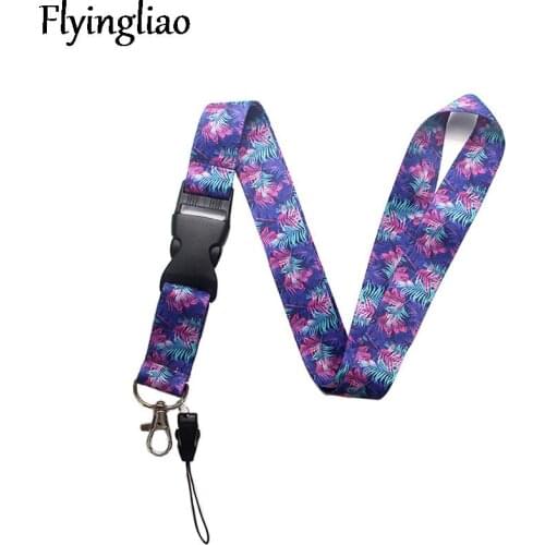 Tropical rain forest Lanyard Keys Phone Holder Funny Neck Strap With Keyring ID Card DIY Animal webbings ribbons Hang Rope