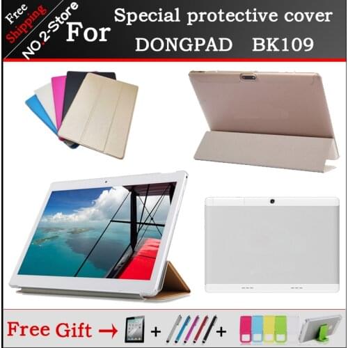 Ultra thin 3 fold Folio stand cover case for DONGPAD BK109 4G FDD LTE Tablet 10.1inch ,have 5 colors optional+3 gift