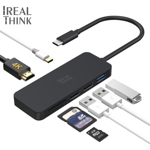 IREALTHINK USB Type C hub For Macbook Huawei Pro accessories USB C HUB Splitter USB 3.0 HUB HDMI-compatible Adapter