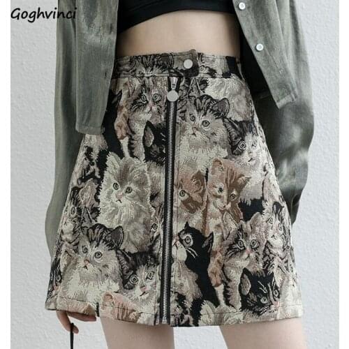 Skirts Women Embroidery Mini A-line Fashion Design Elegant All-match Korean Style High Waist Simple Vintage Casual Sweet Chic