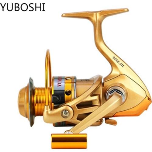 YUBOSHI 2021 NEW 1000-9000 Series Spinning Fishing Reels 5.5:1/4.1:1 Gear Ratio Folding Rocker Metal Spool Fishing Reel