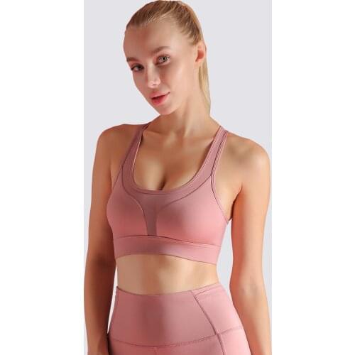 Women Padded Sports Tank Tops Pockets Racer Back Mesh Splicing Bras Running Workout Crop Tops Feminino Sleeveless Top