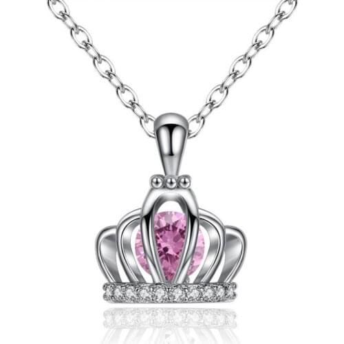 Women Necklace Charm Personality Color Party Wedding Jewelry Fashion Design Crown Zircon Pendant Women Jewelry Accessories