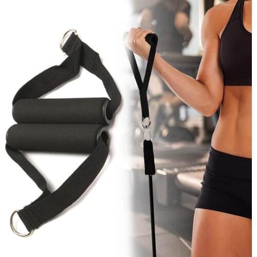 1Pair Ring Pull Rope Handle Extra Wide Foam Grips For Fitness Accessories Pulling Heavy Tube Cable Lifting Workout Duty A9W0