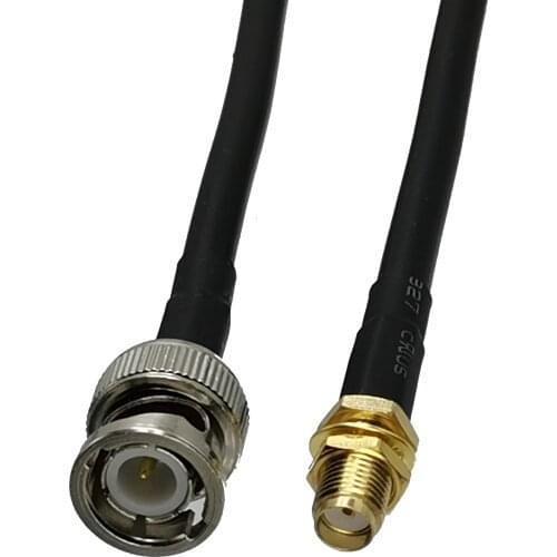 1pcs RG58 SMA Female Jack Nut Bulkhead to BNC Male Plug RF Coaxial Connector Pigtail Jumper Cable New 6inch~5M
