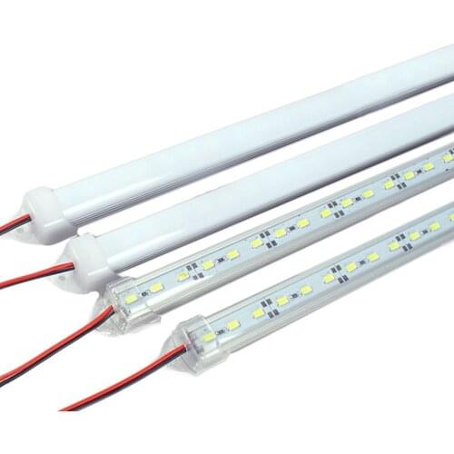 10pcs 50cm 5630 5730 white dc12v hard rigid bar strip with U aluminum profile cover channel housing cabinet light kitchen light