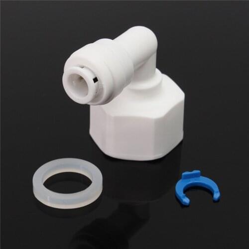 2PCS Elbow Female Quick Fittings 1/2" Female thread Elbow To 1/4" Push Fit Tube Quick Connection Adapter For RO Water System