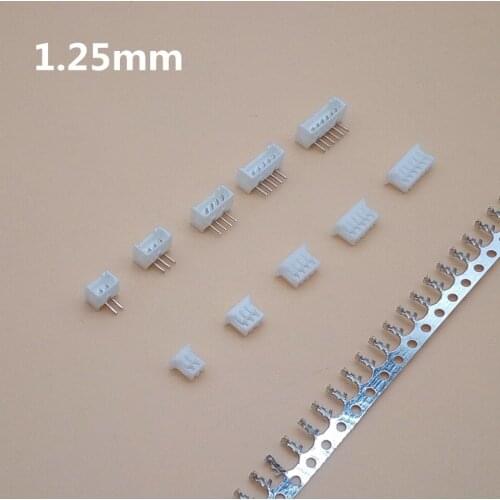 20 Set/Lot 1.25mm Pitch Connector Micro JST Right Angle Pin 2/3/4/5/6/7/8/9/10P/11P/12P ( Pin Header + Housing + Terminal )