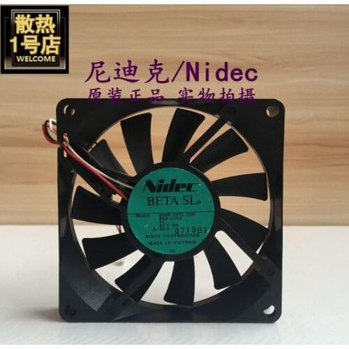 Nidec D08R-24TL 02B DC 24V 0.06A 80x80x15mm 3-Wire Server Cooling Fan