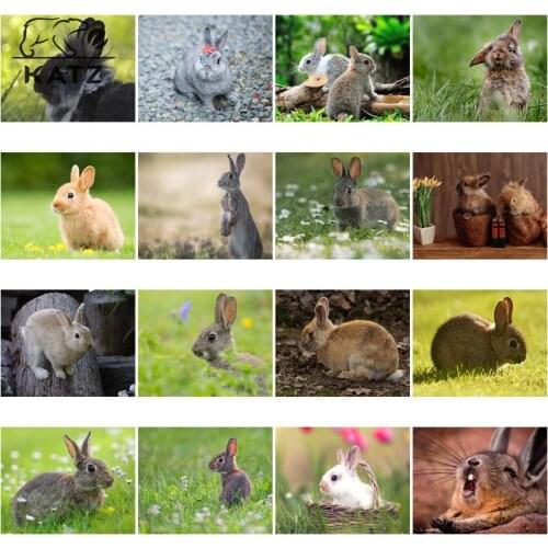 Diamond Painting Rabbit Art Handmade Diy Home Decoration Mosaic Modern Meadow Animal Picture Diamond Embroidery Cross-Stitch