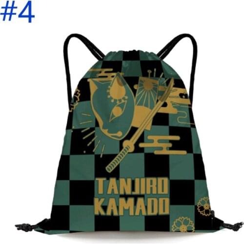 Anime Kamado Tanjirou Shopping Bag Demon Slayer Backpack Drawstring Bag Type C