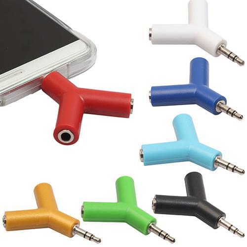 3.5mm Earphone Headphone Audio Splitter Male to 2 Female Y Shape Stereo Adapter