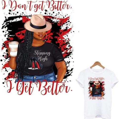 Black Cowgirl Thermo Heat Transfer Sticker On Clothes DIY A-Level Washable Iron On Patches For Clothing Fashion Applique Decor