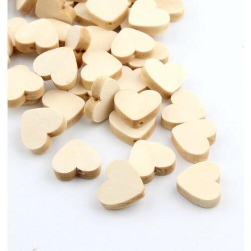 DIY Heart Shape Wood Beads 20pcs 20mm Wood Color Natural Wooden Beads for Jewelry Making Handmade Baby Rattle Pacifier clip