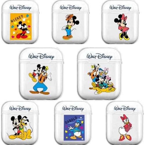 Disney Cartoon Cute Mouse Couple Goofy Dog Soft Silicone Cases For Airpods 1/2 Protective Bluetooth Wireless Earphone Cover For