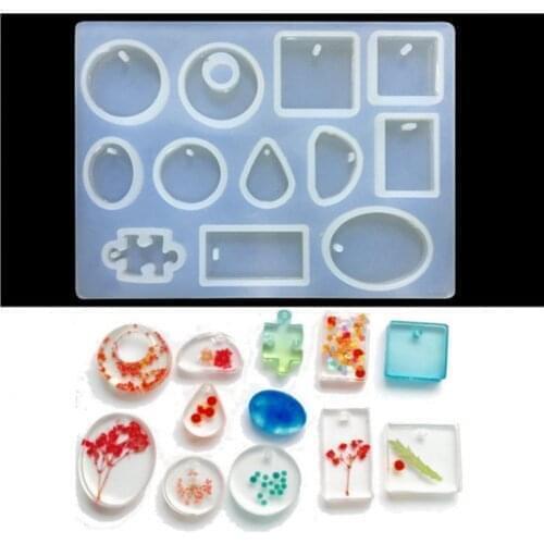 DIY Moulds For Crystal Glue Silicone 12 Holes Mold Necklace Pendant Uv Resin Epoxy Resin Jewelry Making Mould DIY Craft Tool