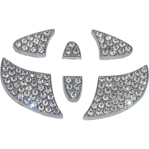 For Toyota Corolla Camry Yaris RAV4 CHR Reiz highlander Car Steering Wheel Logo Diamond Decoration Cover Stickers