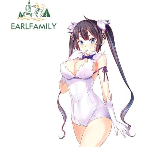 EARLFAMILY 13cm x 8.1cm For Hestia Waifu Danmachi Car Assessoires Stickers Surfboard Bumper Decal Personality Waterproof Decor