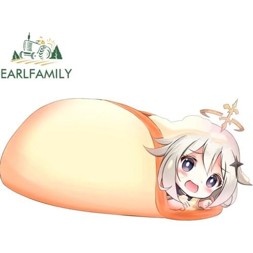 EARLFAMILY 13cm x 9.8cm for Cute Paimon Food Car Sticker Car Truck Decal Bumper Window Anime Body for Car Waterproof Decoration