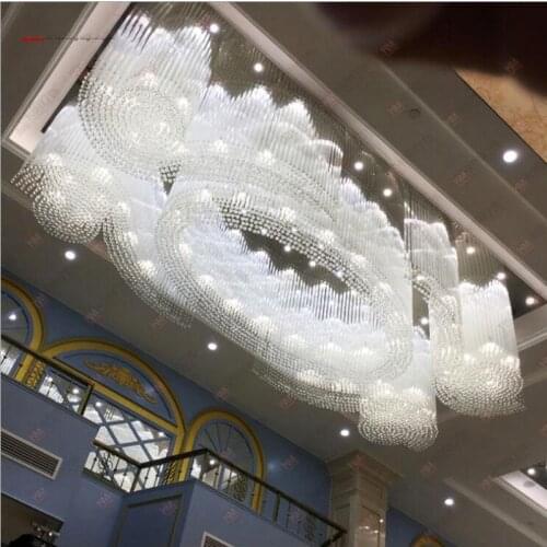 Hotel lobby ballroom clubhouse engineering lamp sales center villa hall project crystal lamp lamp lighting fixture lights led