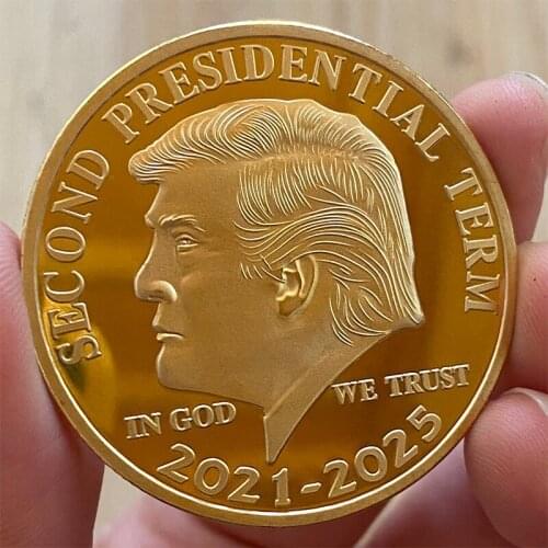 Collectible Gold Coins US Donald Trump Commemorative Coin "Second Presidential Term 2021-2025 IN GOD WE TRUST"