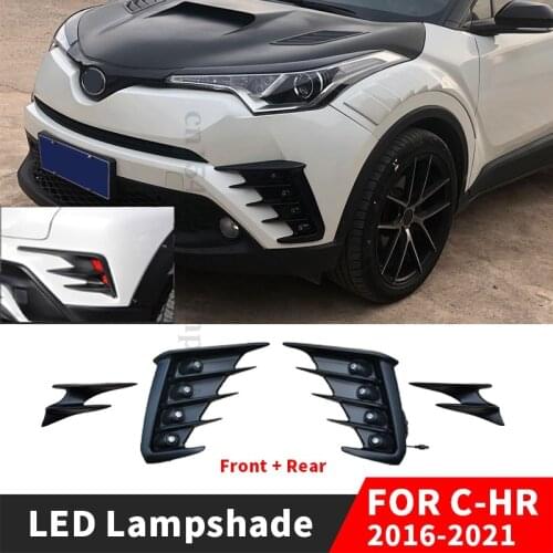 For Toyota C-HR CHR Front Fog Foglight Lampshade 2016 2017 2018 2019 2020 Tuning Accessories LED Daytime Running Light Body Kit
