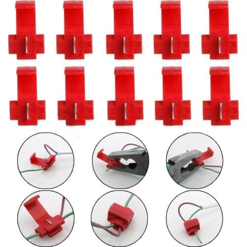 50Pcs Red Electrical Cable Connectors Fast Quick Splice Lock Wire Terminals Crimp