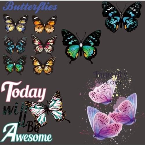 Beautiful womens popular butterfly used for decoration on Iron on clothes Heat transfer DIY T-shirt Washable Applique