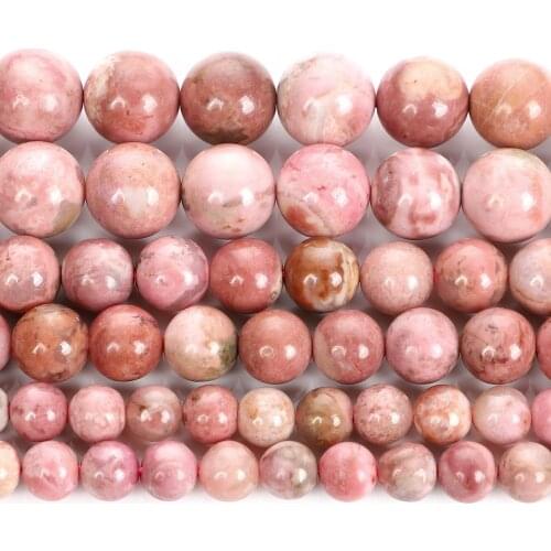 Rhodonite Natural Stone Beads Charm Round Loose Beads For Jewelry Making DIY Bracelets Necklace Earrings Accessories 6/8/10MM