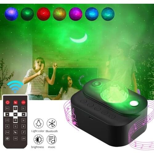Laser Galaxy Starry Sky Projector Rotating Water Waving Night Light Led Colorful Nebula Cloud Lamp Atmospher Bedroom Beside Lamp