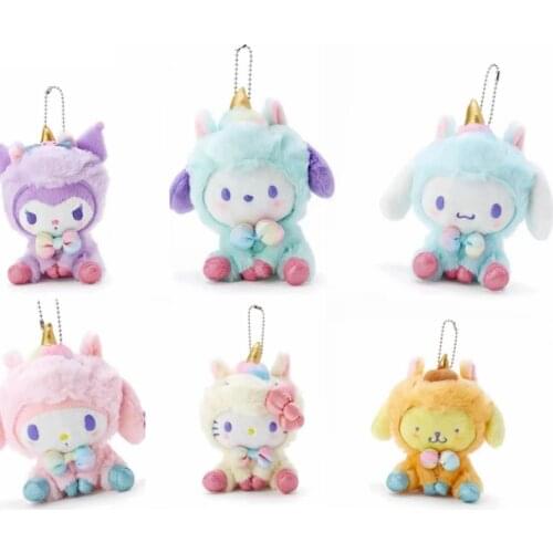 Cute 12~15CM Original Cinnamorol Kuroml Melodl Kittl Plush Toys Stuffed Animal Soft Doll Kids Birthday Gift Cartoon Anime