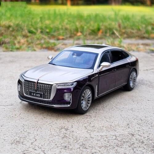 1/32 HONGQI H9 Alloy Car Model Diecast Pull Back Toy Vehicle High Simulation Sound Light Collection Decoration Children Toys
