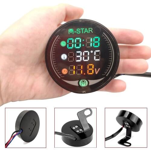 Motorcycle Voltmeter Time Temperature LED 3-in-1 LED Digital Voltage Meter For Suzuki GSF600 gsf 600 650S Bandit GT250 GT550