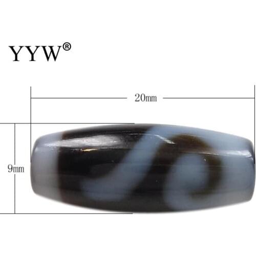 1pc High Quality Natural Tibetan Dzi Beads Oval Money Hook&Two Tone Money Hook Tibetan Dzi Beads For Making Diy Jewelry 20x9x3mm