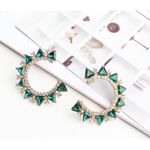 LUBOV NEW Fashion Wings Stud Earrings Acrylic Crystal Stone Women Piercing Earrings Trendy Wedding Jewelry Christmas Gift