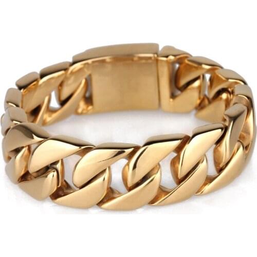 Gold new Never fade stainless steel bracelet men 's jewelry Europe and the United States burst fashion bracelet